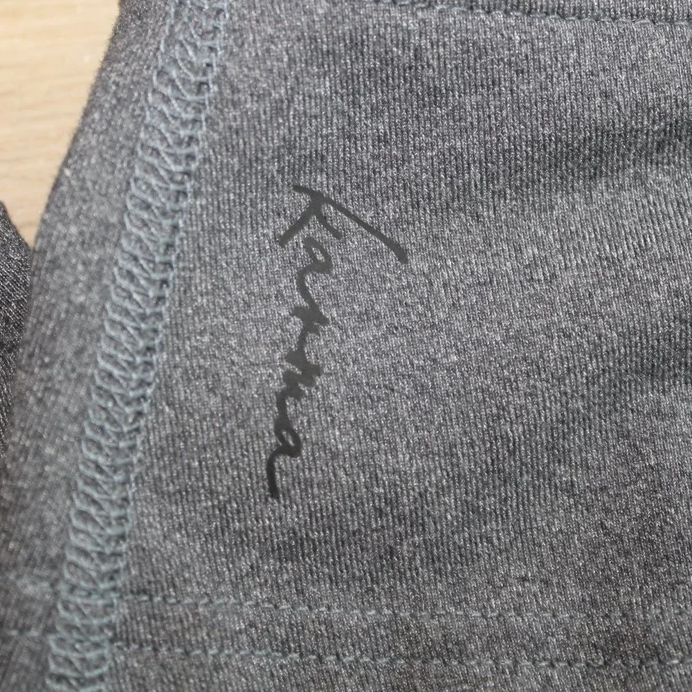 Karma Gray Off Center Ruffle Zip Jacket With Thumbholes Size Small